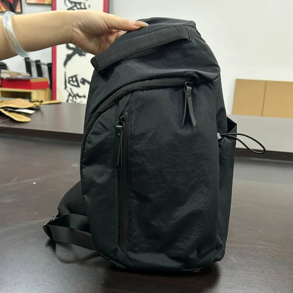 Sling Crossbody Bag with Water Bottle Pocket | Outdoor Sport Crossbody Sling Bag HIP Black