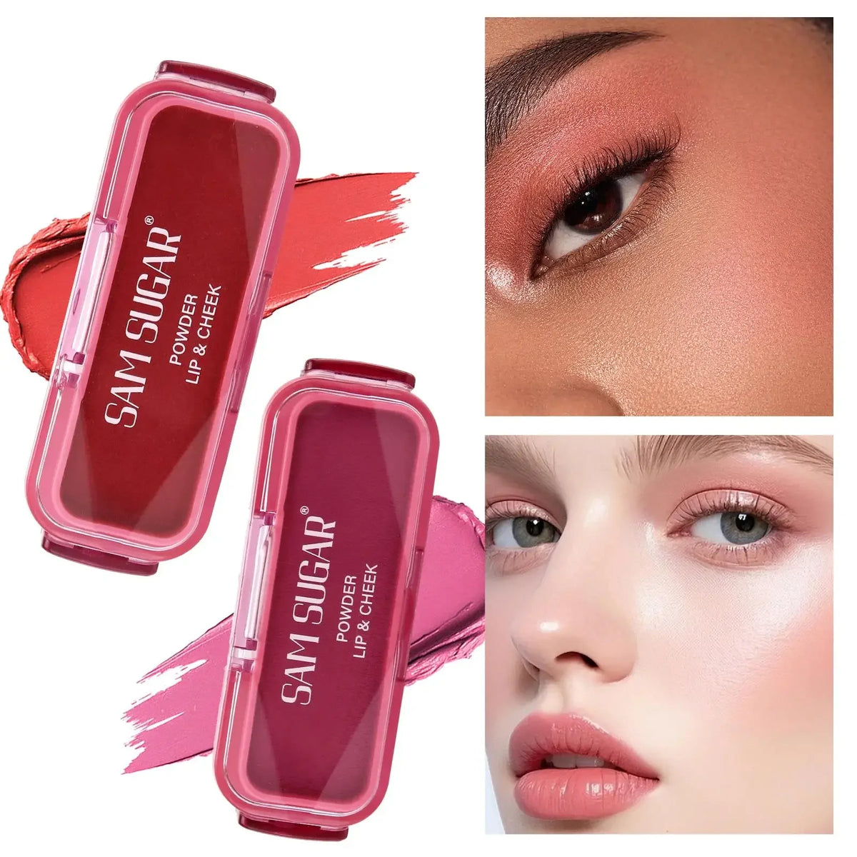 SAM SUGAR Matte Blush Cream – Multi-Use Lips, Face & Cheeks Cream Blush Stick HIP