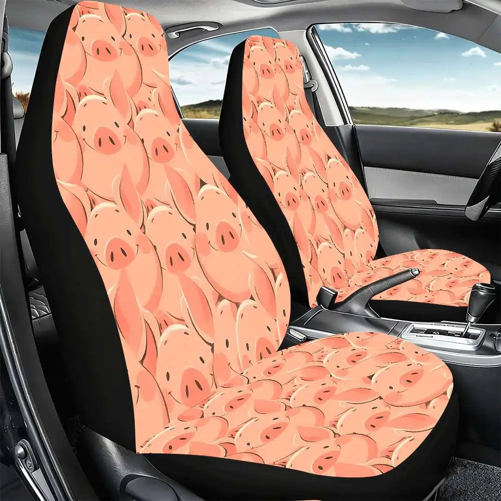 2-Pack Smiling Pig Car Seat Covers – High Back, All Seasons Car Seat Covers HIP