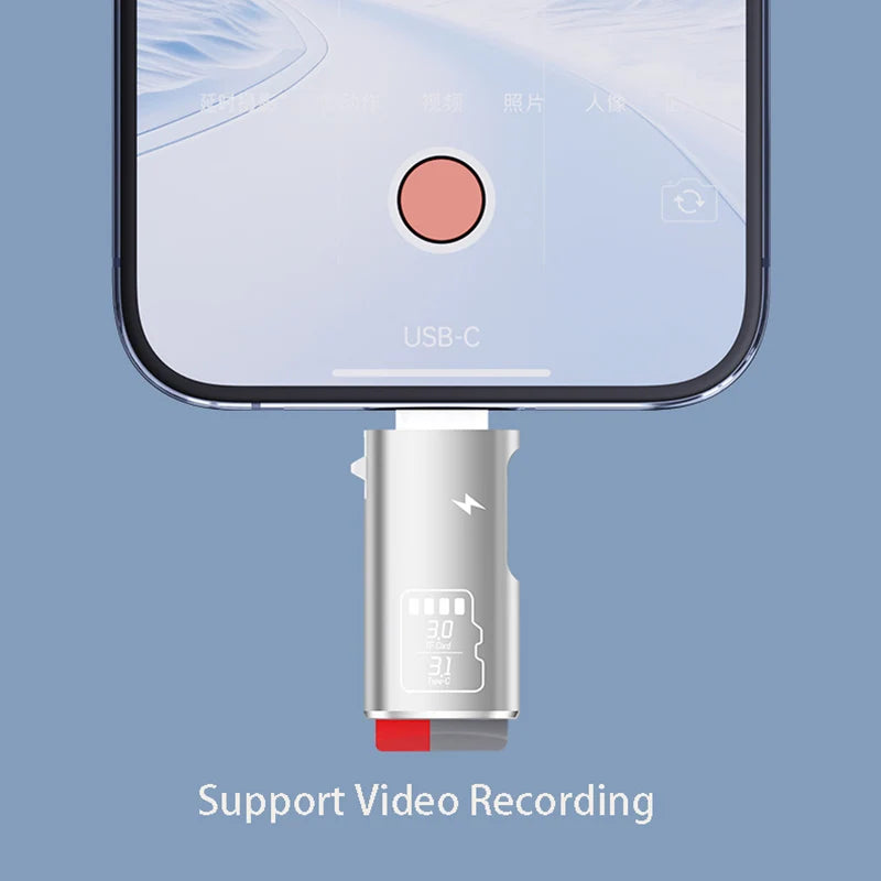 USB-C Micro SD Card Reader + PD Charging Adapter | OULLX USB-C Card Reader HIP