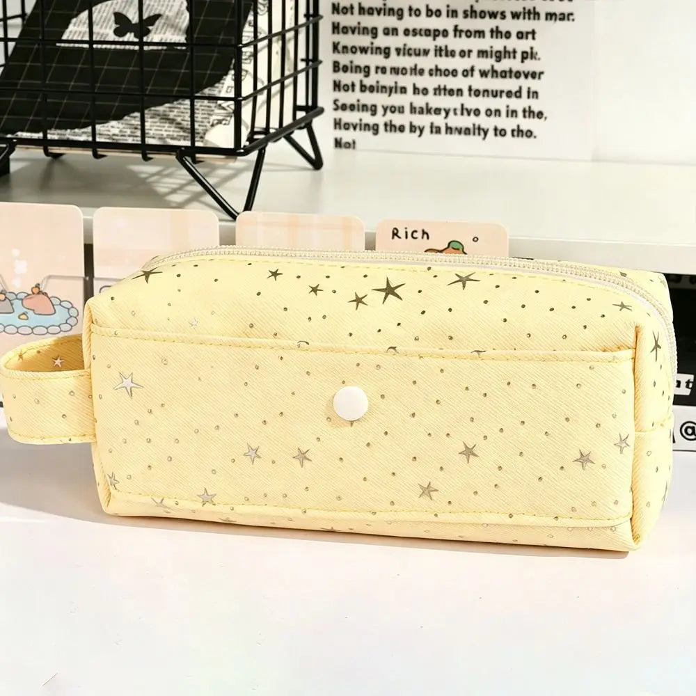 Star Print Large Capacity Pencil Case – Handheld Pen Bag Pencil Case HIP