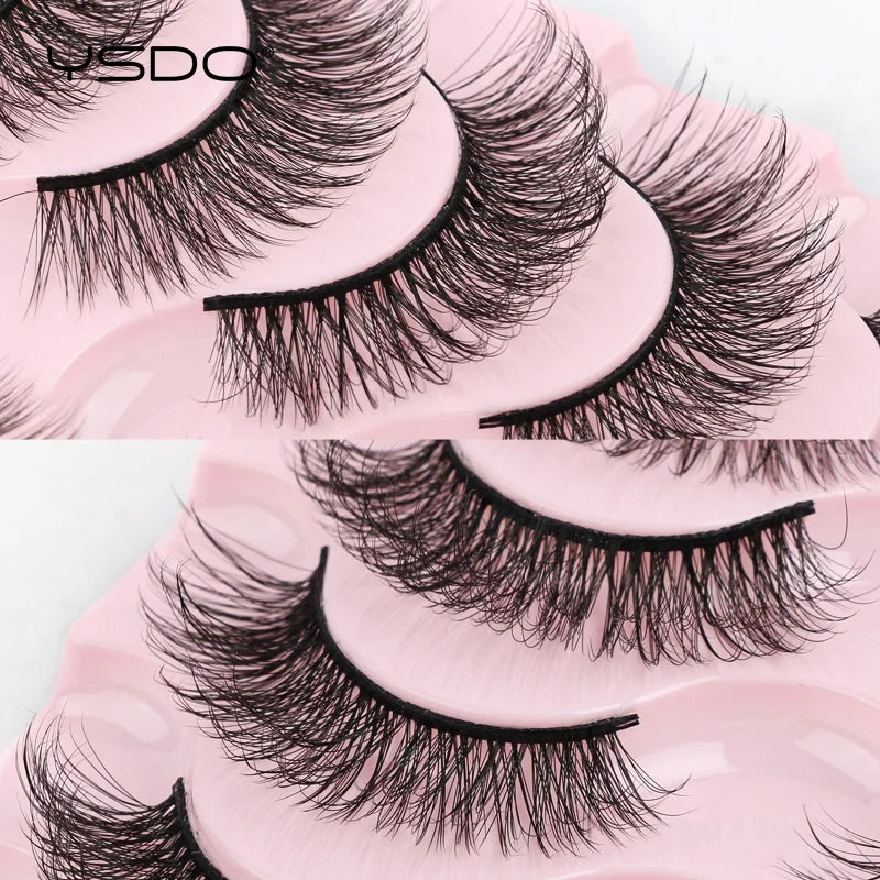 Eyelashes 3/5/10 Pairs False Eyelash 3D Mink Lashes Russian Strip Lashes Thick Makeup Dramatic Fluffy Fake Lashes Faux Cilios HIP