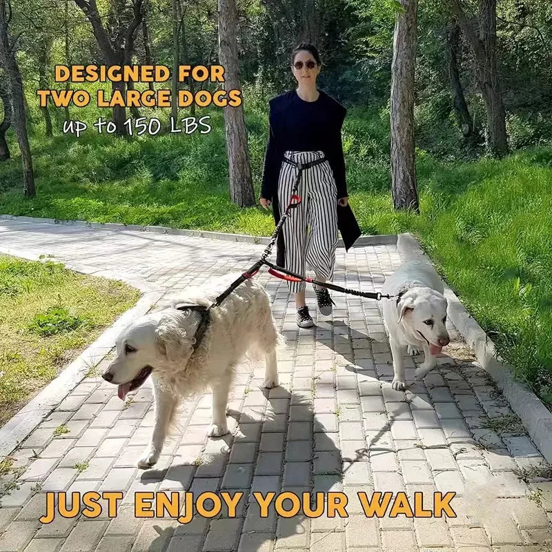 Double Dog Leash – Bungee Dual Leash with Padded Handles Double Dog Leash HIP