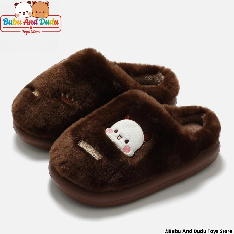 Bubu & Dudu Panda Plush Slippers – Kawaii Couples Gift Plush Character Slippers HIP C 40-41