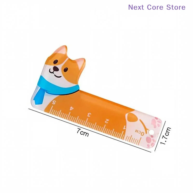 5-Piece Cartoon Animal Mini Ruler Set – Portable Bookmark Rulers Mini Ruler Set HIP