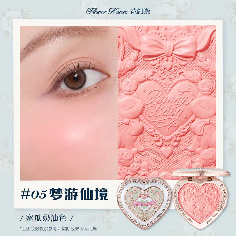 Flower Knows Bunny Garden Powder Blush – Matte & Pearlescent Powder Blush HIP 05Fairyland Reverie