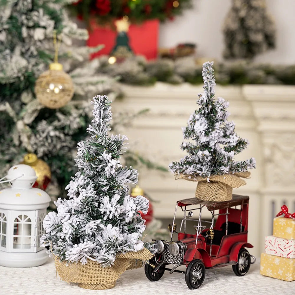Flocked Mini Christmas Tree – Lifelike Artificial Pine Décor Artificial Christmas Tree HIP