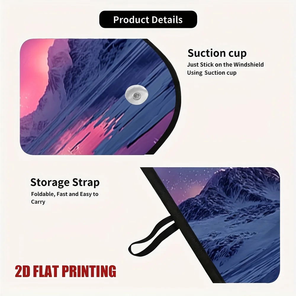 Aurora Borealis Car Windshield Sunshade – Polyester UV Block Car Windshield Sunshade HIP
