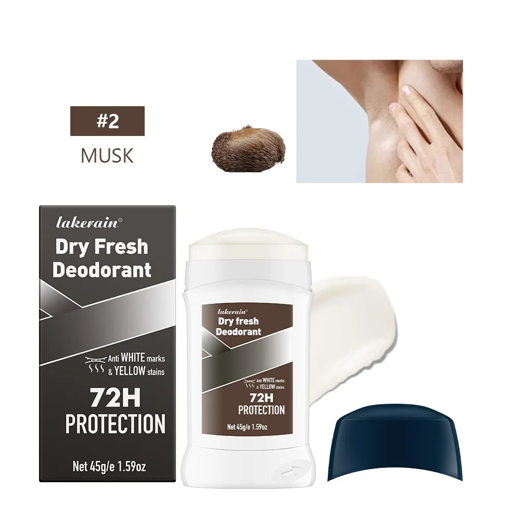 Men UltraClear Deodorant 72-Hour Sweat & Odor Protection Antiperspirant For Men Long Lasting Fresh Perfume Stick HIP 2musk