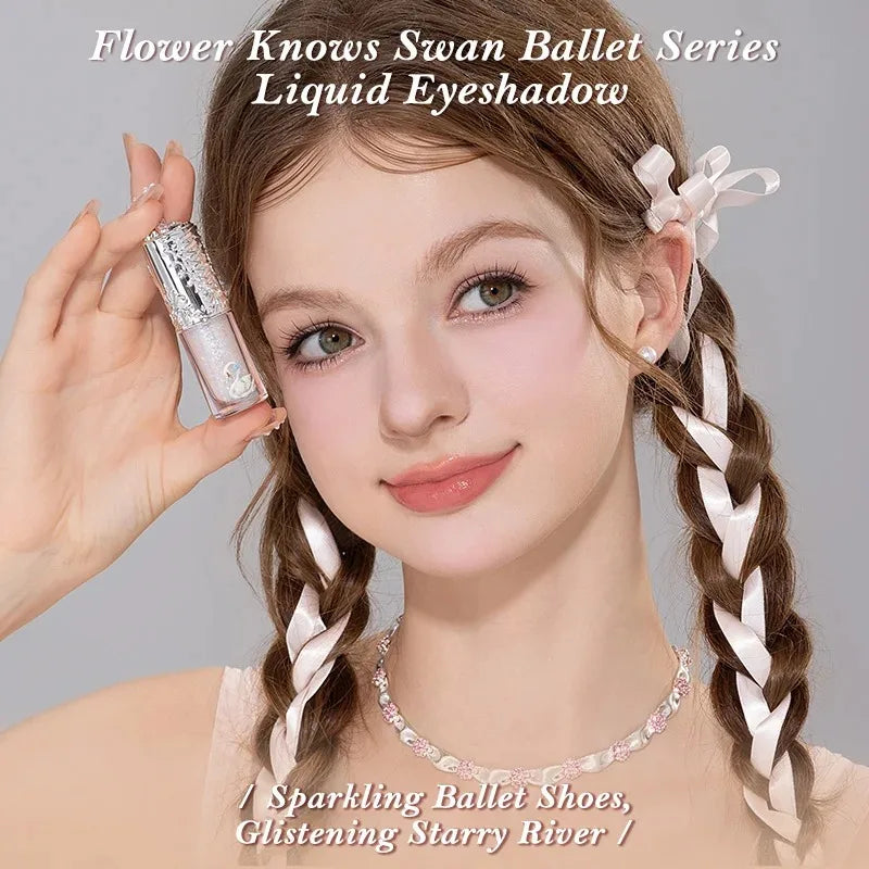 Flower Knows Swan Ballet Liquid Glitter Eyeshadow 4g Liquid Glitter Eyeshadow HIP