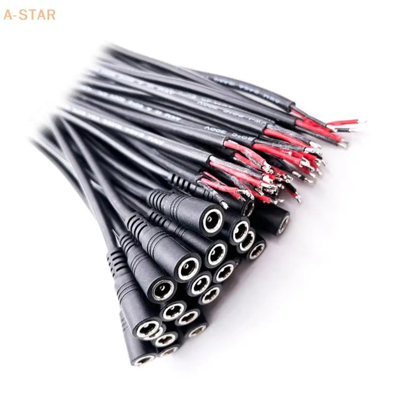 10-Pack DC 5.5x2.1mm Male & Female Cable Connectors for LED Strip DC Power Connectors HIP