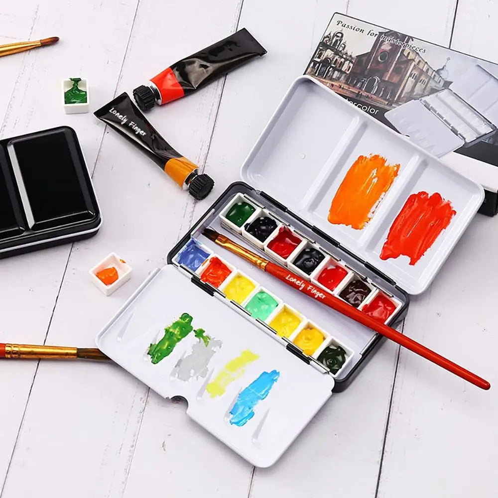 Flip Cover Paint Palette – 12/24/48 Grid Watercolor Storage Paint Palette HIP