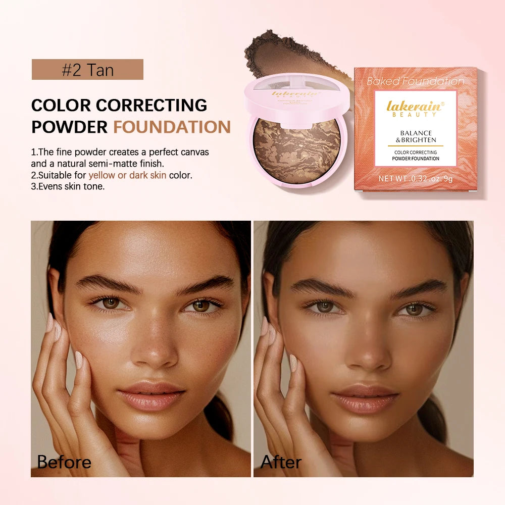 Baked Powder Foundation Oil Control Setting Makeup Pressed Powder Cake Bronzer Glow Face Contouring Shimmer Contour HIP