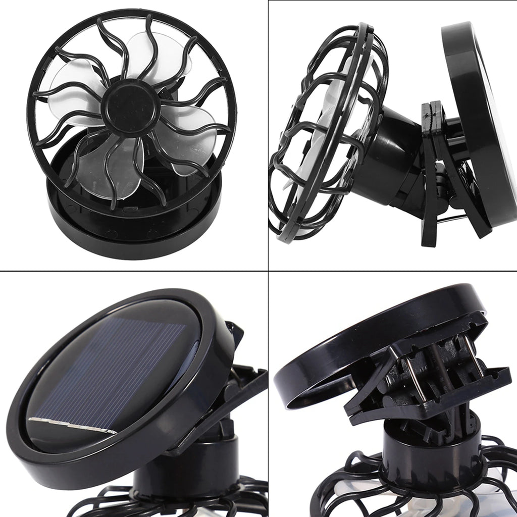 Electric Fan Solar Fan Electric Mini Clip On Solar Fan Air Conditioner Cooling Cell Fan Travel Camping Hiking Cooling Travel Fan HIP