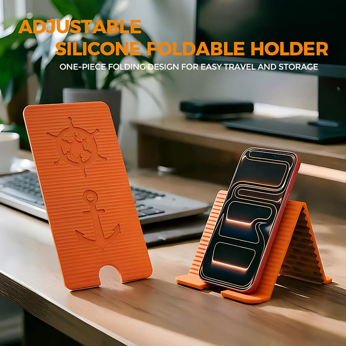 Foldable Silicone Phone & Tablet Stand – Anchor Pattern Phone Tablet Stand HIP