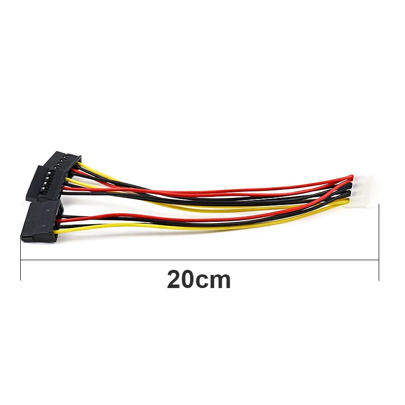 Molex 4-Pin to 3x SATA Power Splitter Cable – PC Adapter PC Power Adapter Cable HIP