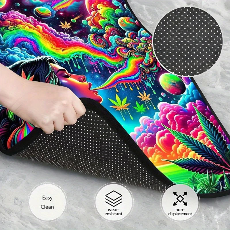 4-Piece Psychedelic Alien Hippie Car Floor Mats | Non-Slip Car Floor Mats HIP