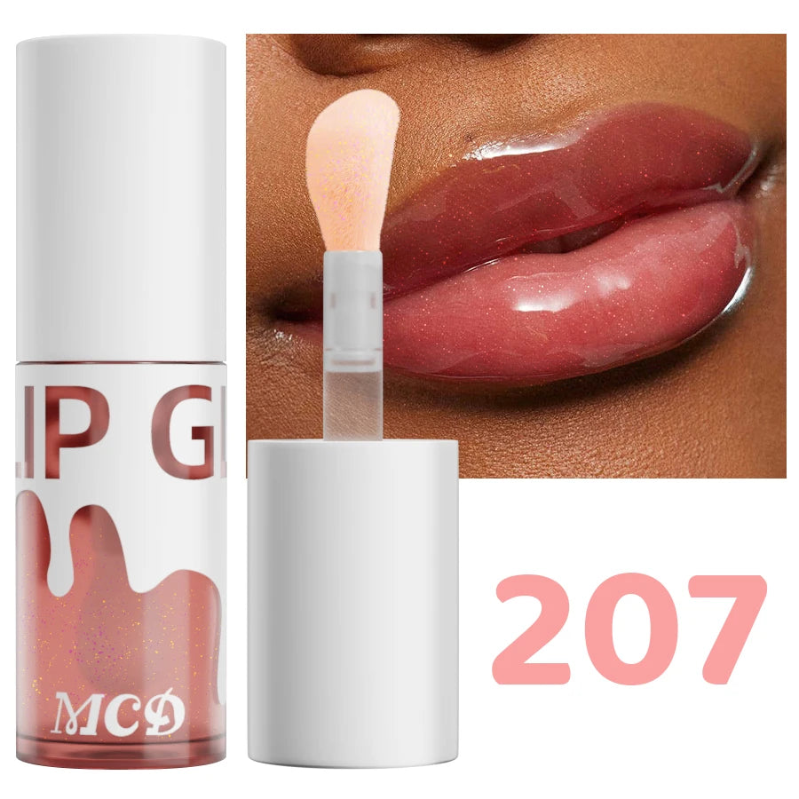 Glitter shimmer Sexy Lip Oil Hydrating Plumping Lip Coat For Lipstick Lipgloss Tinted Lip Plumper Serum Lips Glow Oil Treatment HIP 207
