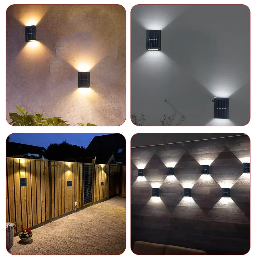 Outdoor Solar Wall Lamp Up and Down Wall Washer Light Waterproof Solar Lights For Garden Street Landscape Balcony Yard Decor HIP