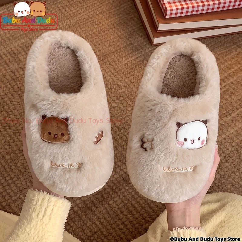 Bubu & Dudu Panda Plush Slippers – Kawaii Couples Gift Plush Character Slippers HIP
