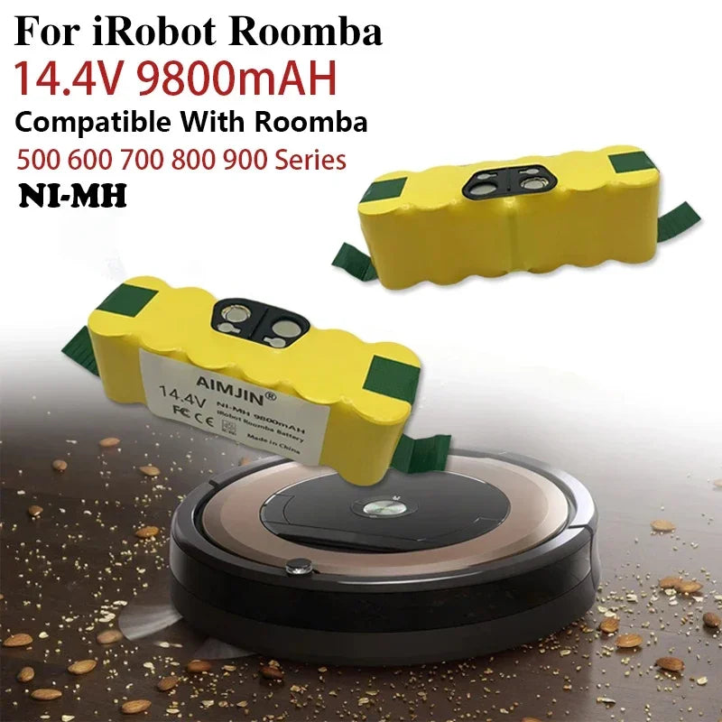 14.4V 9800mAh NiMH Battery for iRobot Roomba 500–900 Series Vacuum Cleaner Battery HIP 6800mah 1pcs China Mainland