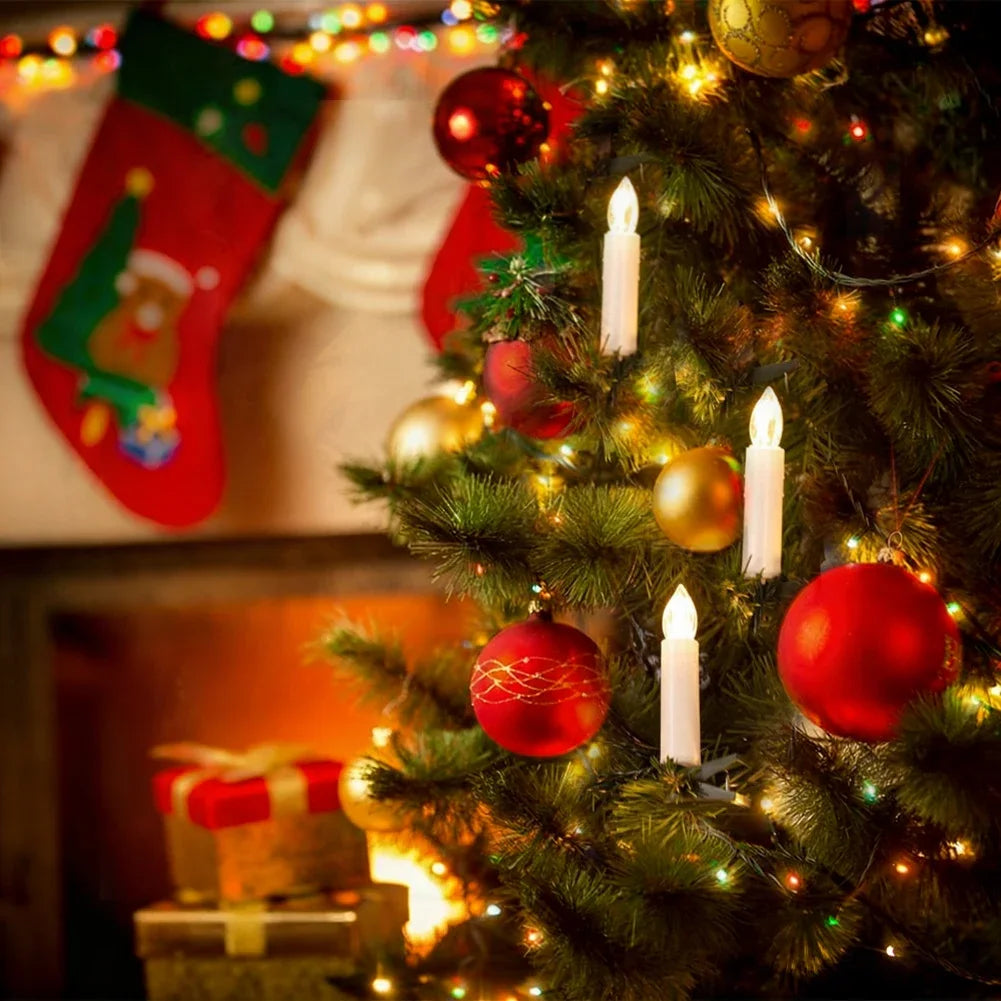 Battery Powered Flameless Candle String Lights 1/2/3m LED Christmas with Clips for Xmas Tree Holiday Wire Lighting Home Decor HIP