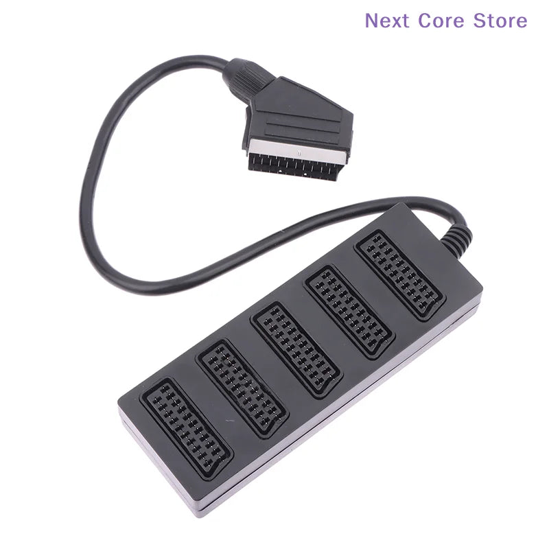 21-Pin SCART 5-Way Splitter | 1 Male to 5 Female Adapter SCART Splitter Adapter HIP
