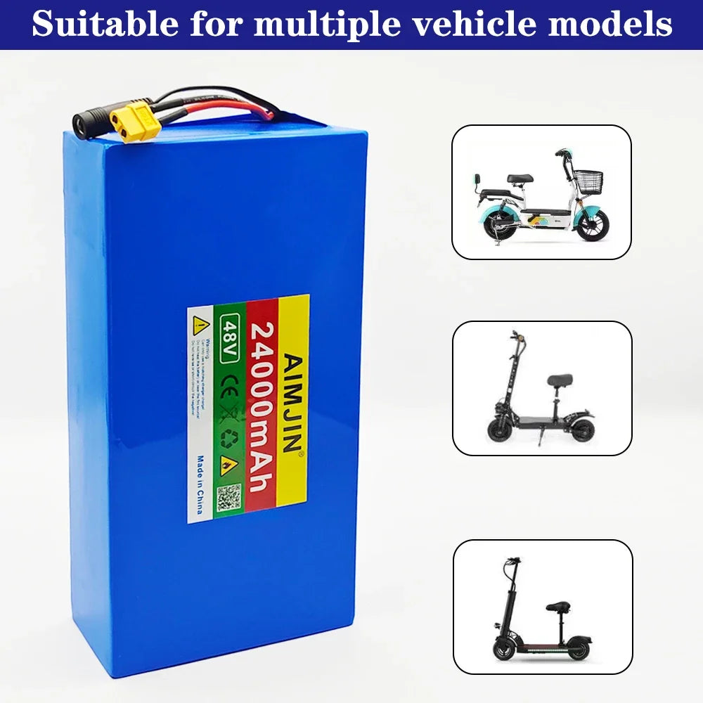 48V 24Ah 13S6P 18650 Lithium Battery Pack with BMS & Charger Lithium Battery Pack HIP