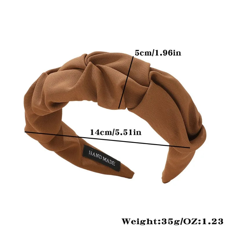 Women's Solid Color Cotton Fold Hair Hoop Headband Fashion Headband HIP