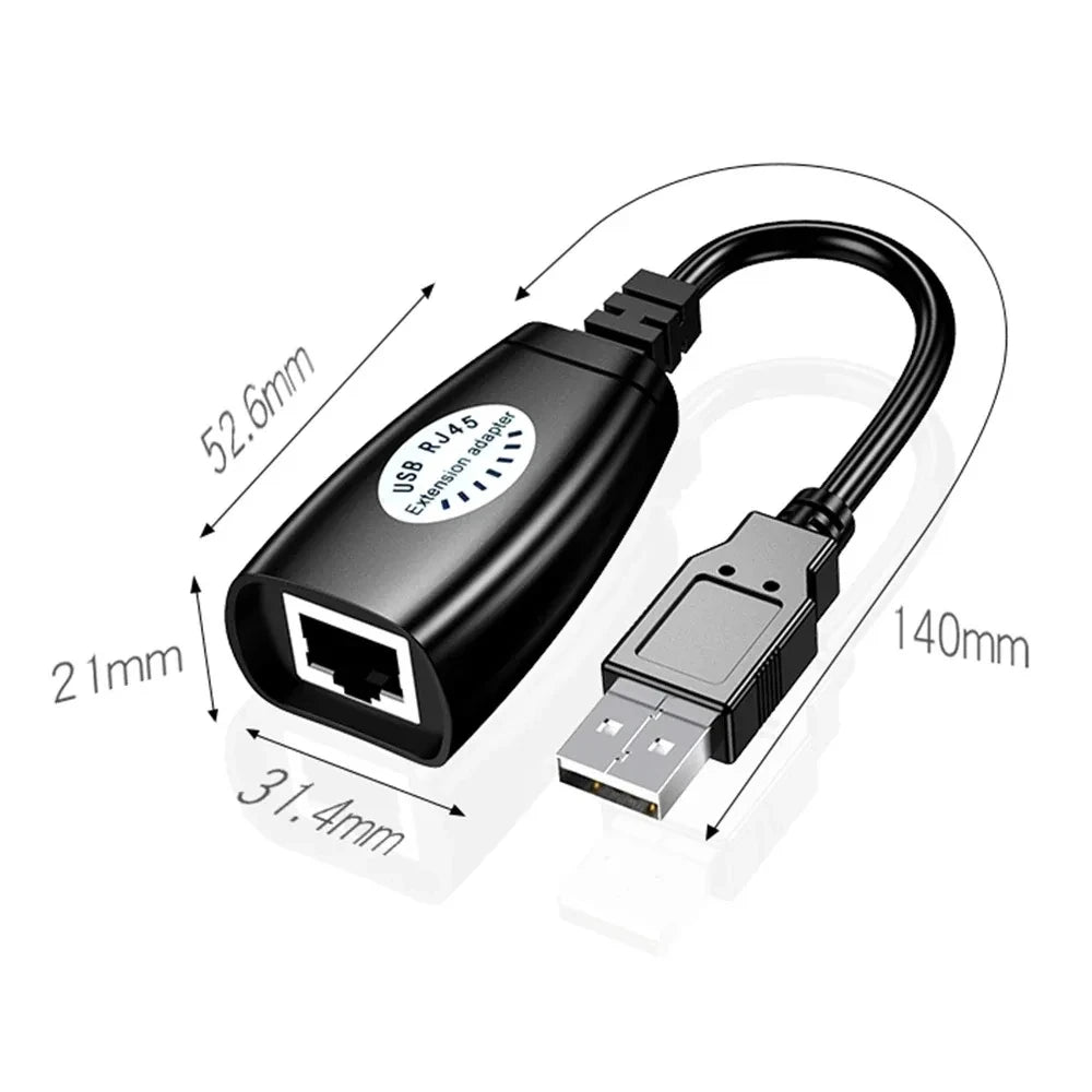 USB to RJ45 LAN Extender Adapter Set – 150ft Range (2pcs) USB Network Adapter HIP