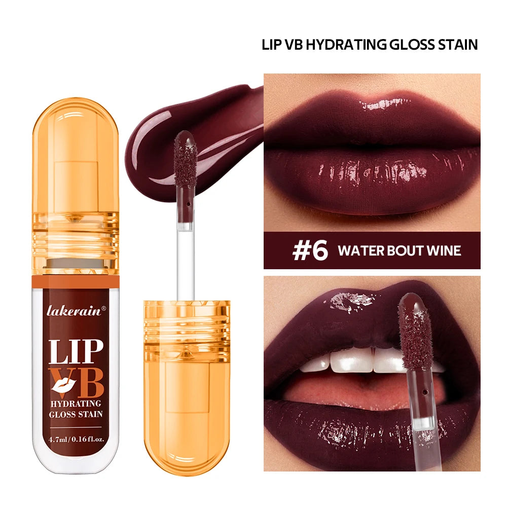 Lip Stain Vb Hydrating Gloss Stain 12HR Hydration Long-Lasting Moisturize Nourish Lips Hydra Honey Instant Glossy Wetness Makeup HIP 6Water Bout Wine