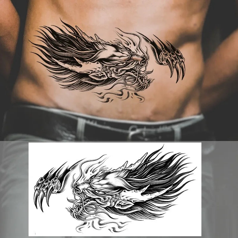 Large Waterproof Temporary Tattoo Sticker – Floral Butterfly Gem