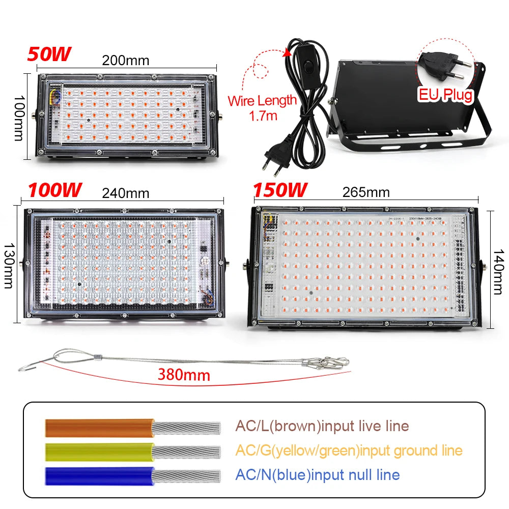 YNL Full Spectrum LED Grow Light 50W 100W 150W | Phyto Lamp LED Grow Light HIP