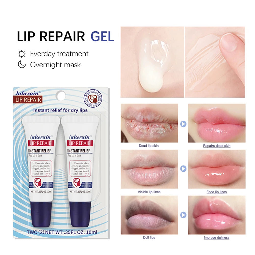 2pcs/Lot Moisturizing Lip Repair Gel Instant Relief For Dry Lips Liquid Lip Balm Paraben Free Lip Care Product Reduce Lips Line HIP