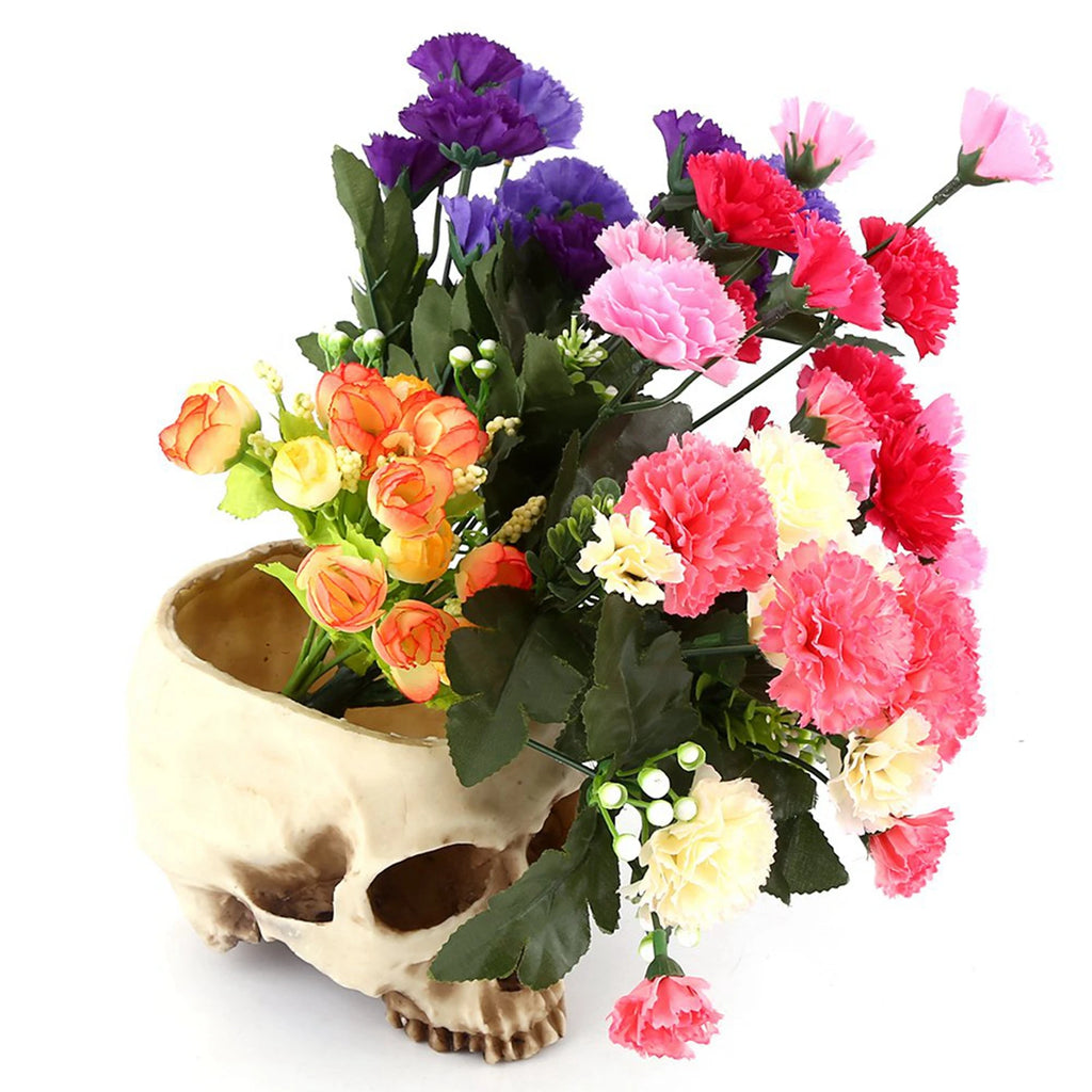 Resin Skull Head Design Flower Pot Planter Container Decoration Skull Container Skull Pot Skull Flowerpot Skull Plant Pot HIP