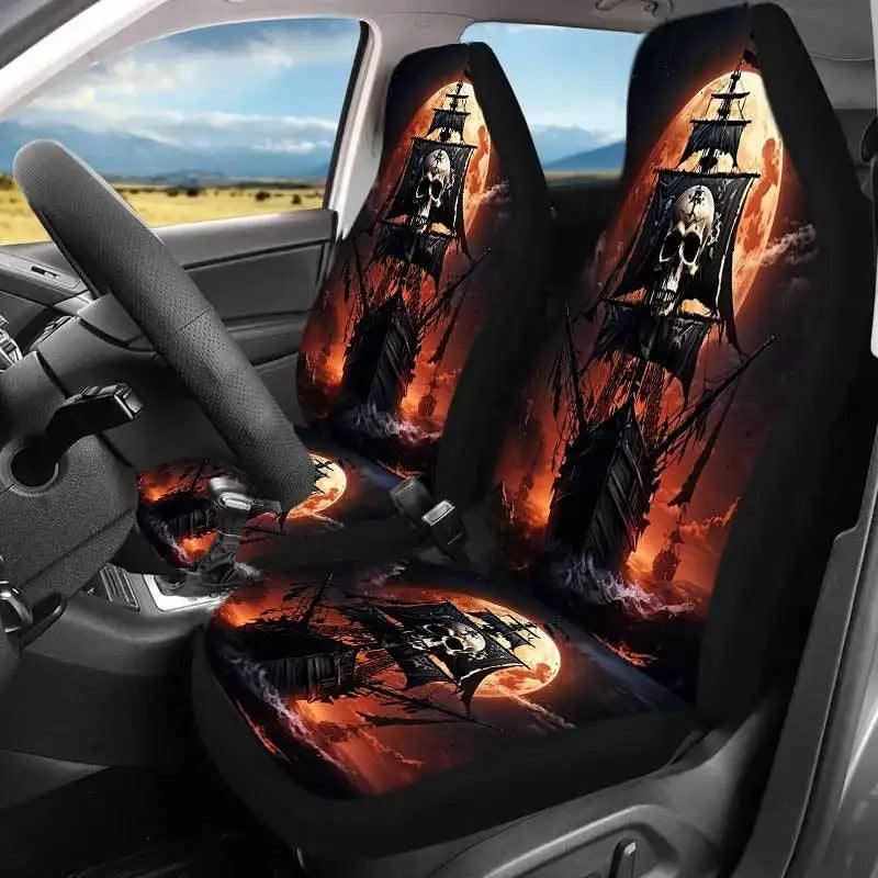 Skull Pirate Car Seat Covers – Gothic 2-Piece Set | HIP Car Seat Covers HIP