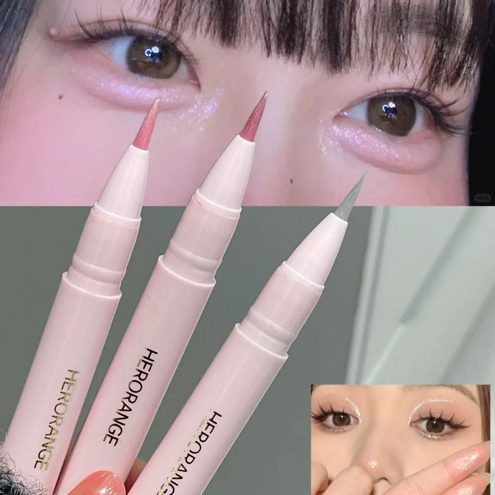 Shimmer Sleeping Silkworm Makeup Pen Fine Sparkle Liquid Pearl Highlighter Brighten Lower Shadow Line Anti Smudge Eyeliner Pen HIP