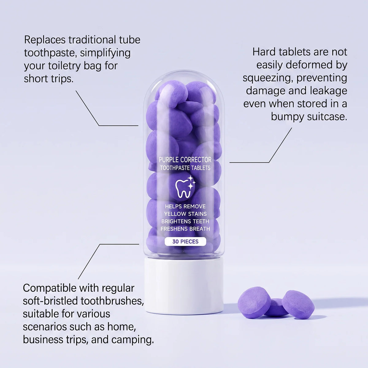 Purple Toothpaste Tablets & Enamel Serum Kit – Brightening Oral Care Oral Care Kit HIP