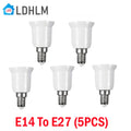 5-Pack E14 to E27 Bulb Socket Adapter Converter | White Lamp Socket Adapter HIP Default Title