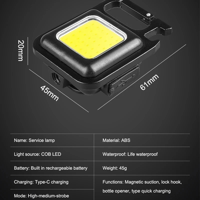 ESMARTER COB LED EDC Keychain Flashlight – Magnetic Multi-Tool LED Keychain Flashlight HIP