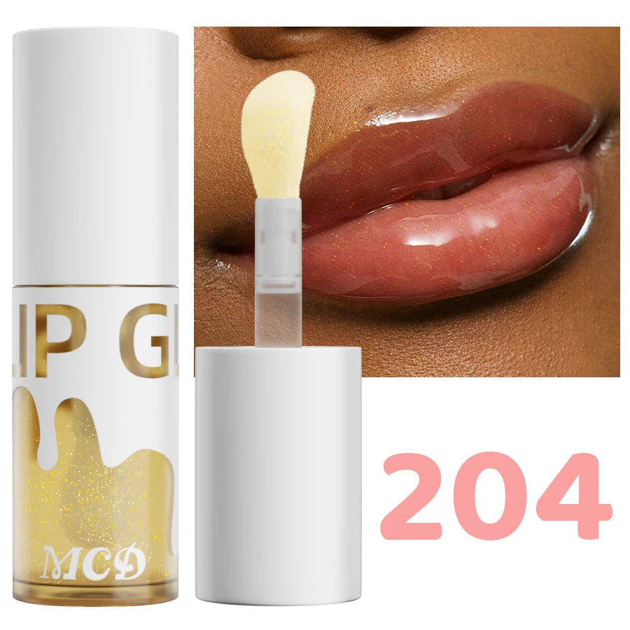 Glitter shimmer Sexy Lip Oil Hydrating Plumping Lip Coat For Lipstick Lipgloss Tinted Lip Plumper Serum Lips Glow Oil Treatment HIP 204