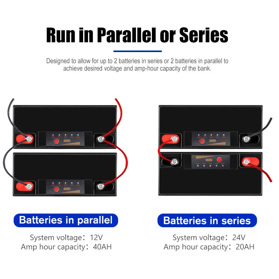 12V 20Ah LiFePO4 Deep Cycle Battery – 30A BMS & Display LiFePO4 Battery HIP