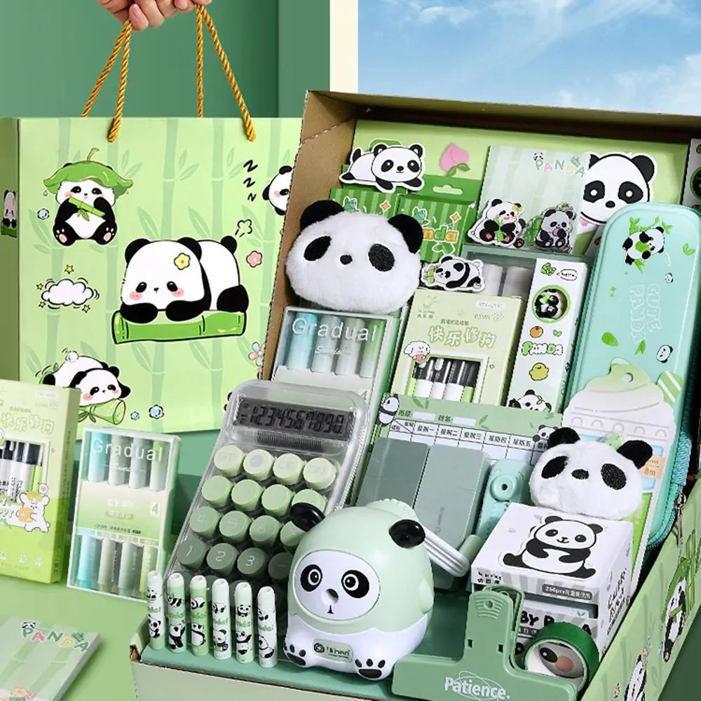 Panda Stationery Gift Set – Pencil Case, Ruler & Stickers Stationery Gift Set HIP