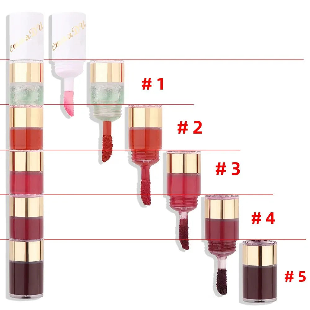 CmaaDu 5-in-1 Matte Liquid Lipstick Set – 5 Colors, Vegan Matte Lip Gloss Set HIP