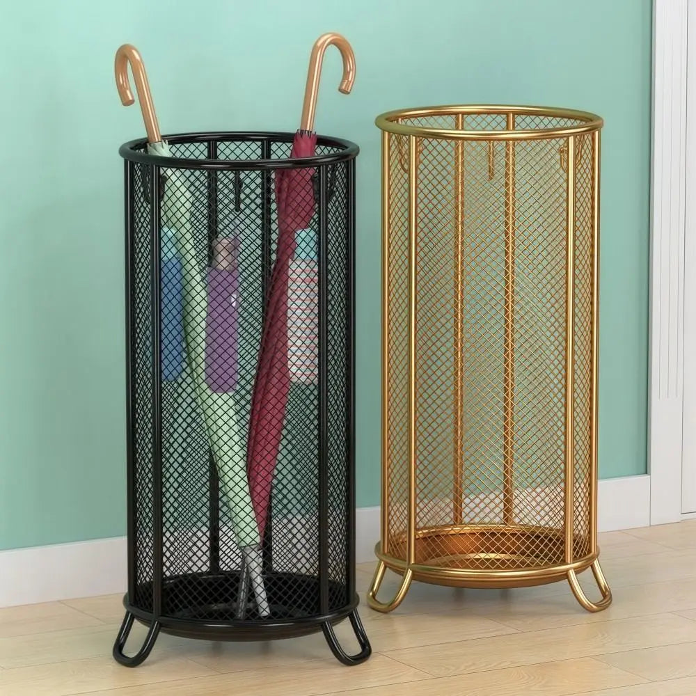 Metal Umbrella Stand with Drainage – Cylindrical Storage Rack Umbrella Stand HIP