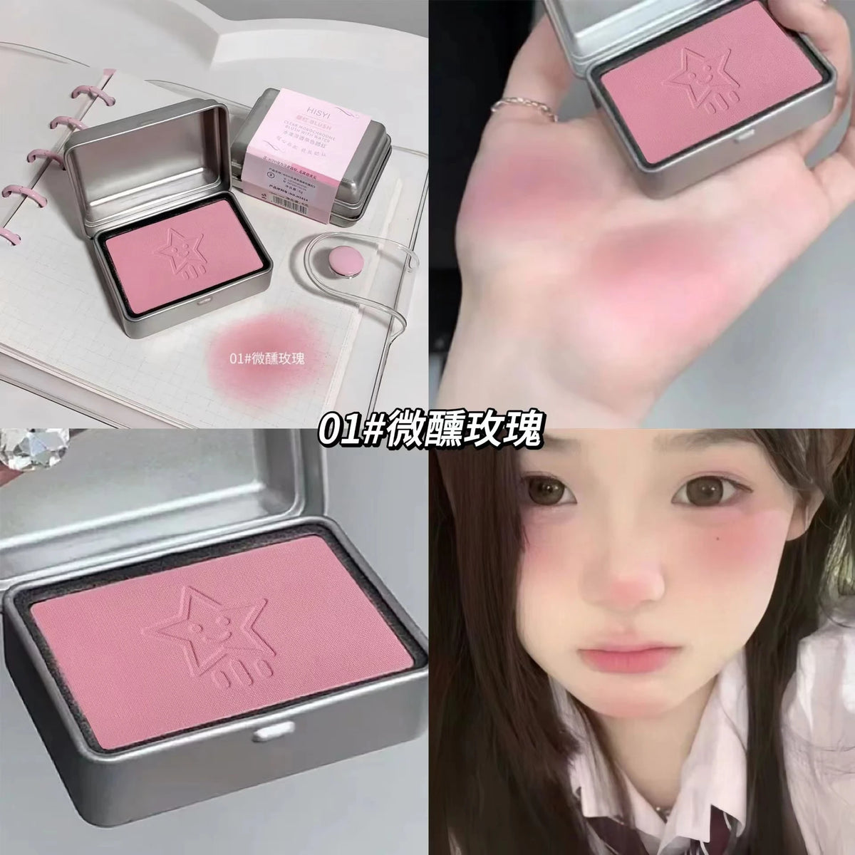 HISYI Matte Blush Powder – Nude Pink Fog Finish | 6g Powder Blush HIP H1914-01