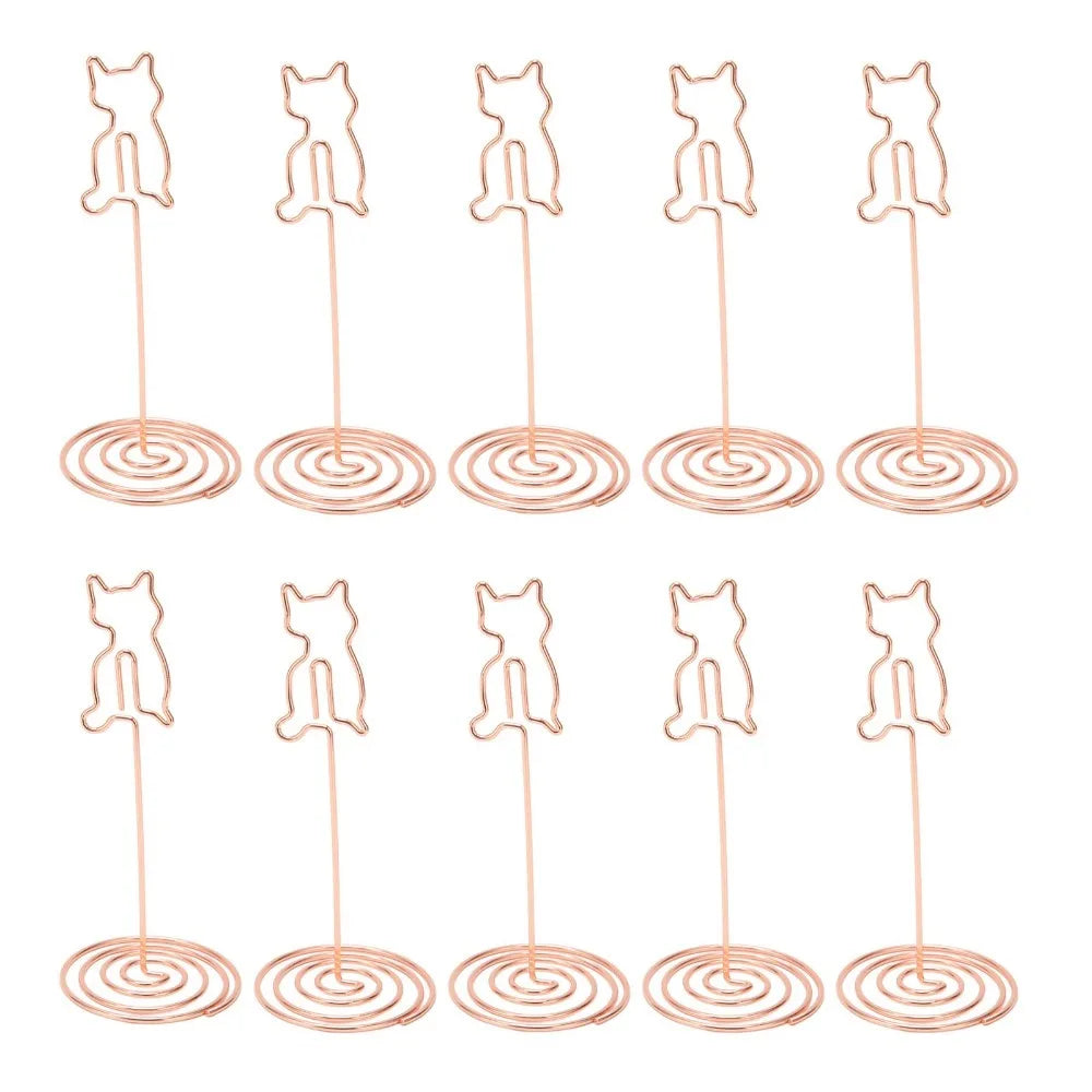 10-Pack Rose Gold Kitten Table Number Stands – Card Holders Table Number Stands HIP cat