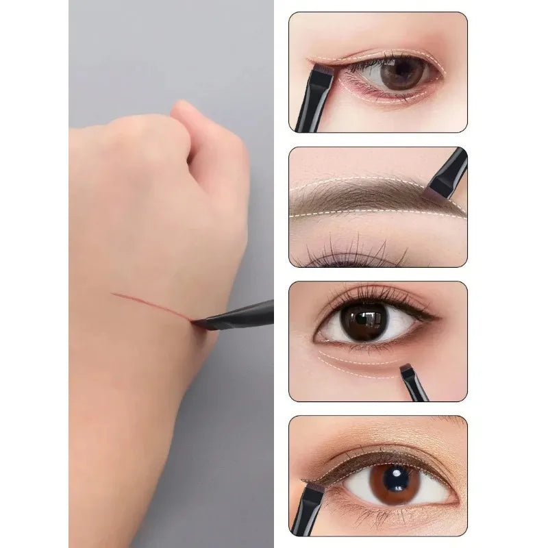 3-Piece Blade Eyeliner & Eyebrow Brush Set – Flat Fine Tip Eye Makeup Brush Set HIP
