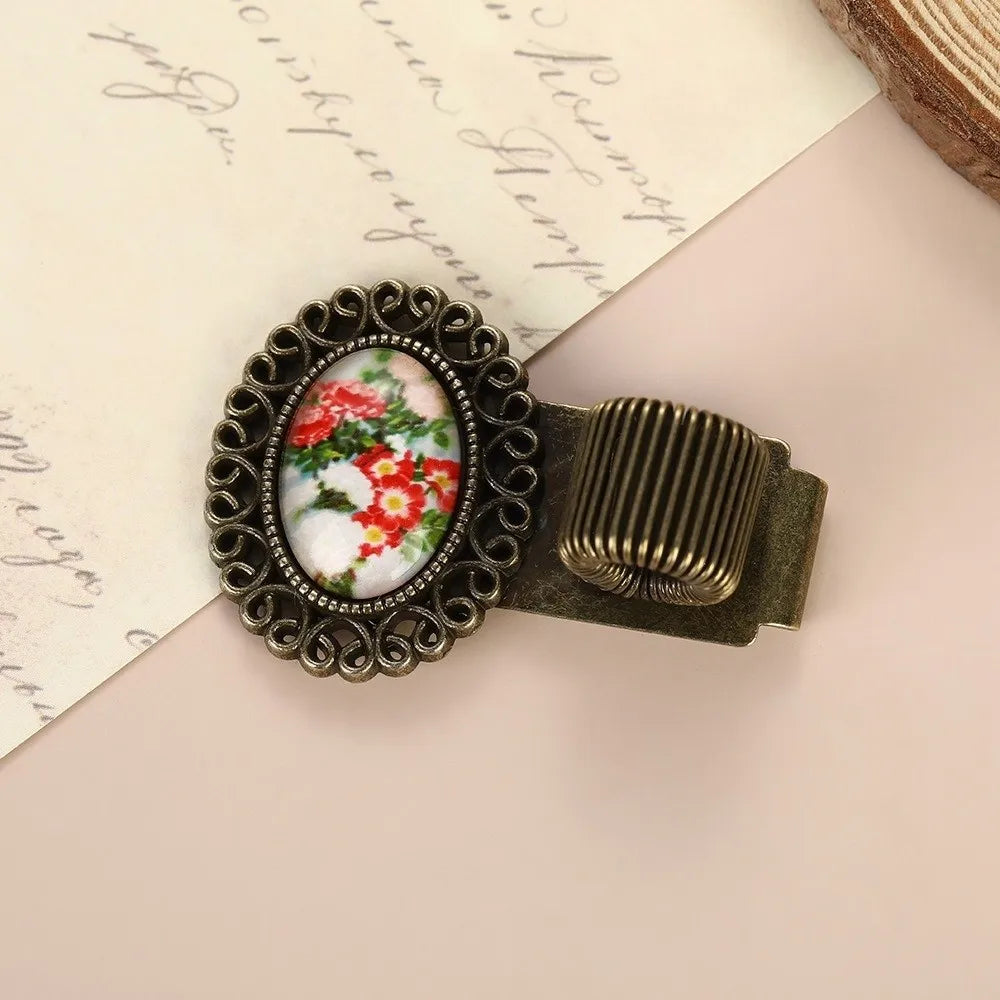 Vintage Zinc Alloy Elastic Pen Clip Holder for Journals Pen Clip Holder HIP C
