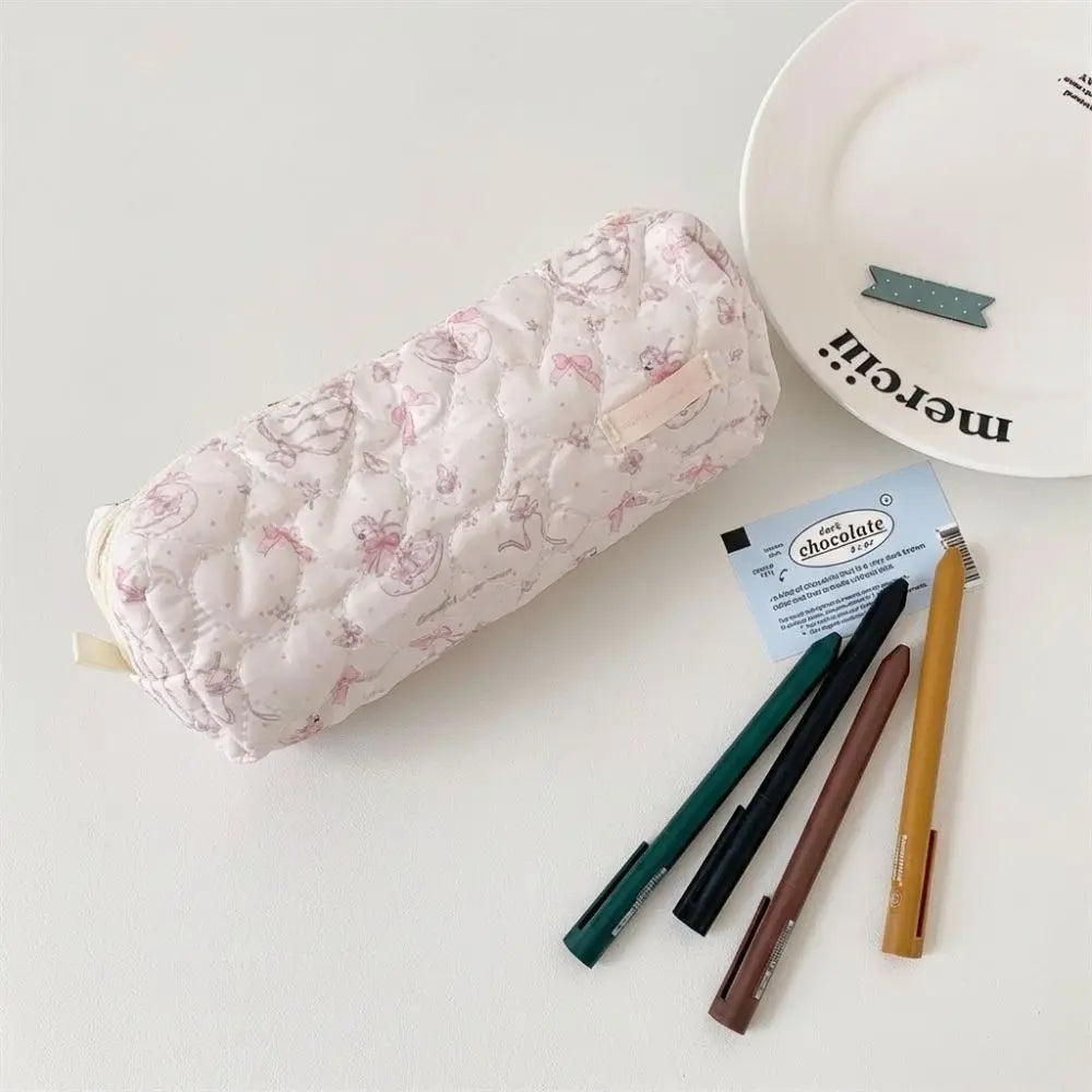Pink Swan Quilted Pencil Case – Large Capacity Kids Pen Pouch Quilted Pencil Case HIP